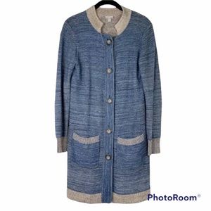 Warm and cozy J Jill women’s small, heathered blue button down